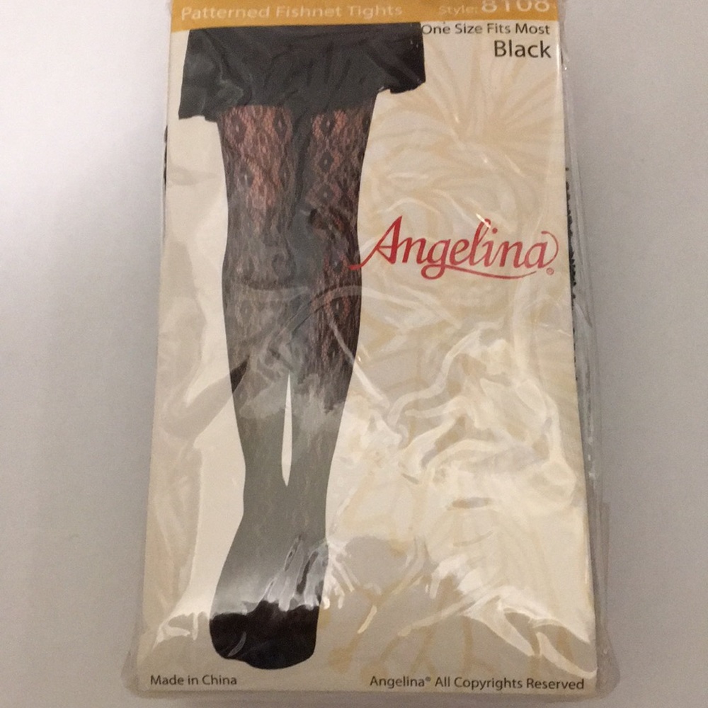 Angelina patterned fishnet tights